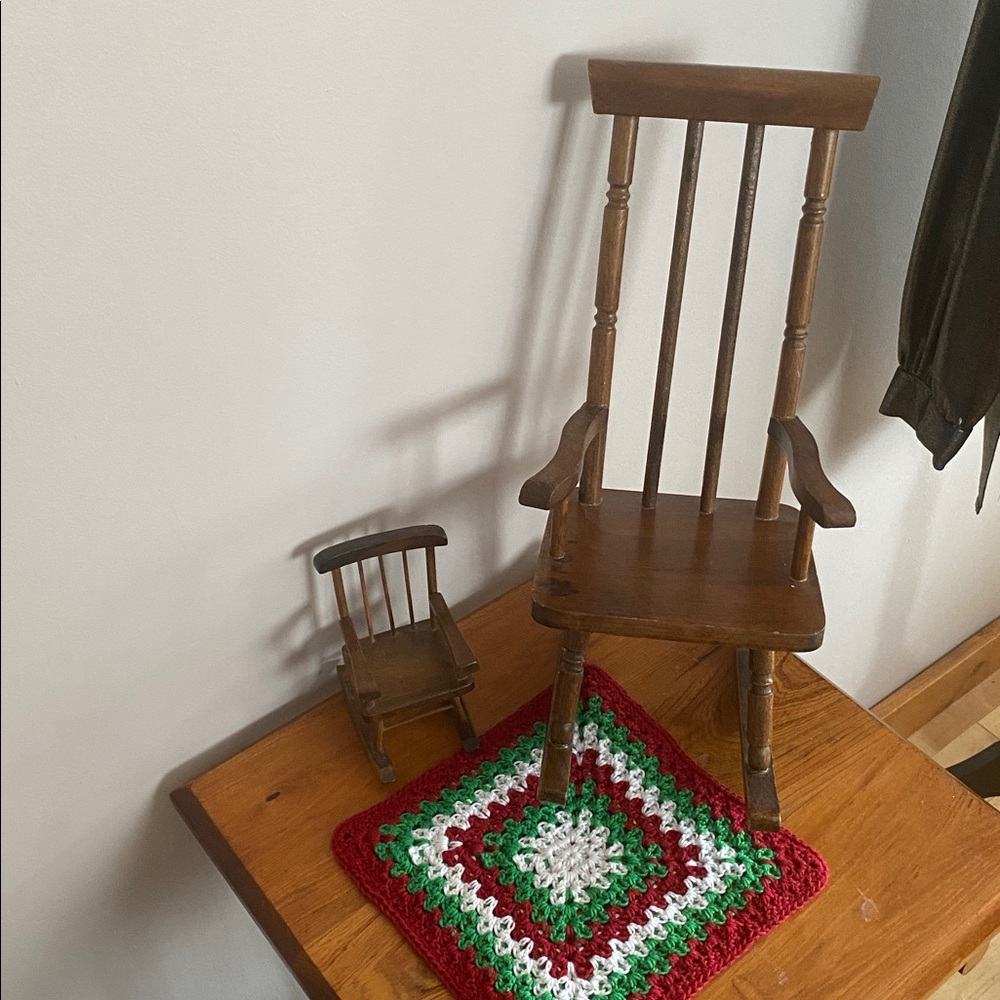 Wooden Rocking Chair Set - Picture 1 of 3